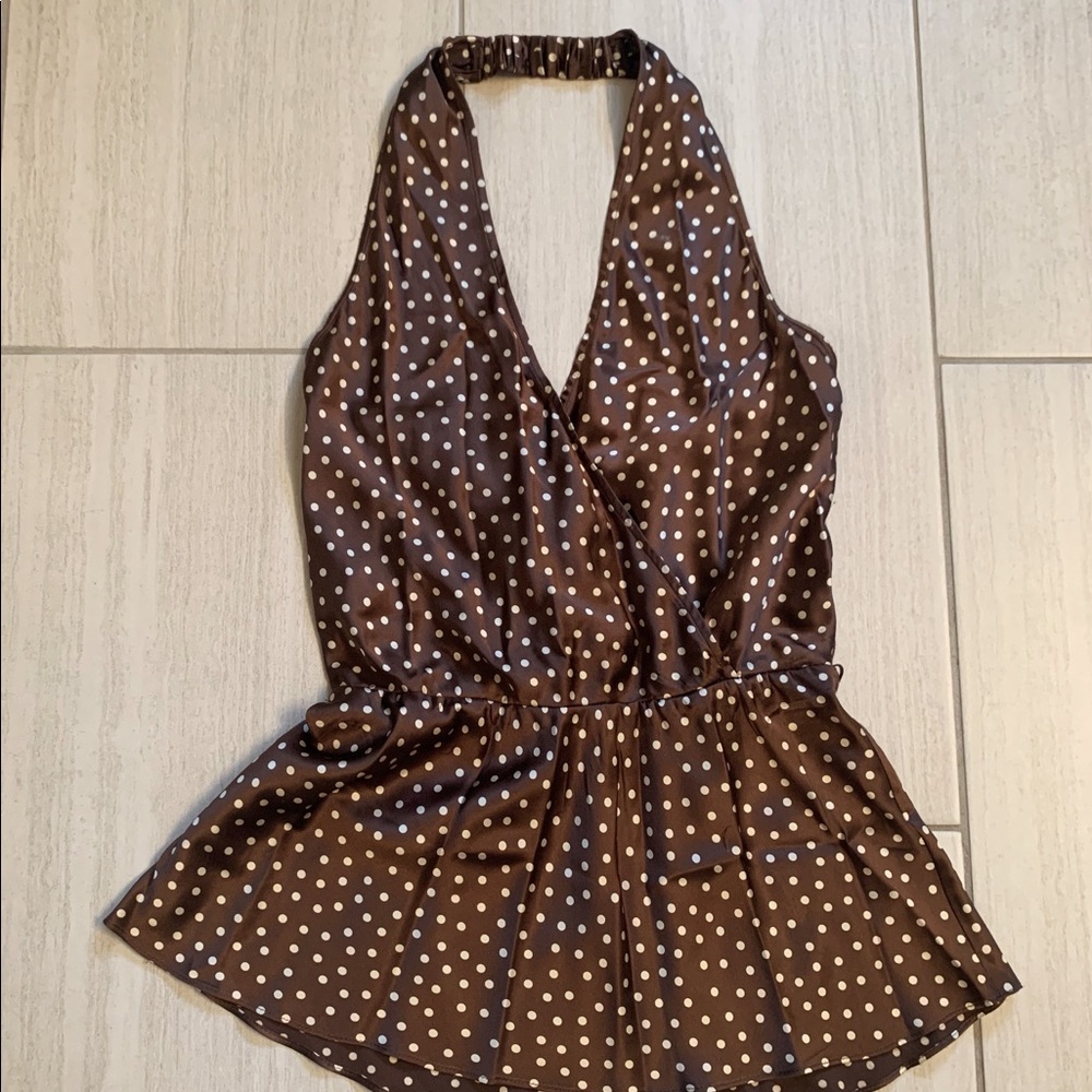 Arden B Peplum Halter Top